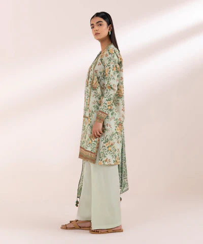 3 Piece - Printed Zari Lawn Suit