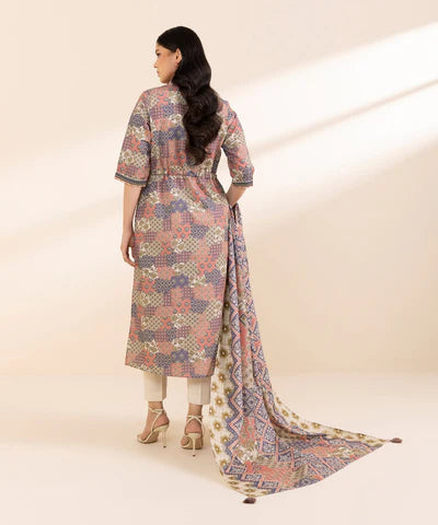 3 Piece - Printed Light Khaddar Suit