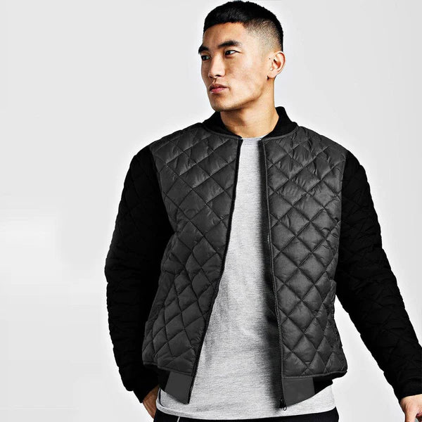 Distinct Sleeves Puffer Bomber Jacket