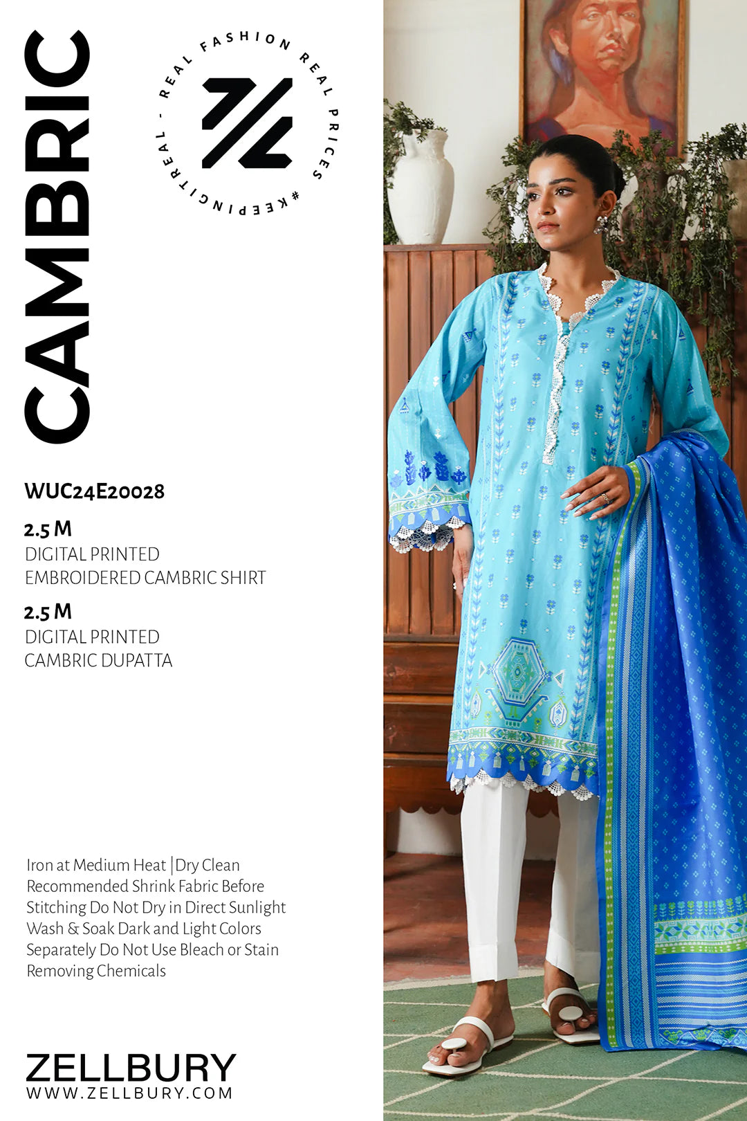 2 Piece Embroidered Cambric Shirt Dupatta