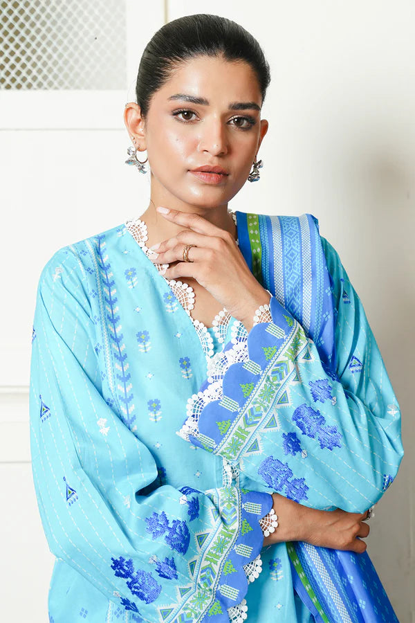 2 Piece Embroidered Cambric Shirt Dupatta