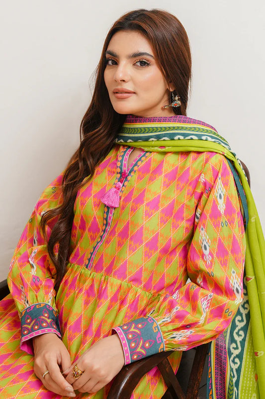 2 Piece Printed Cambric Shirt Dupatta