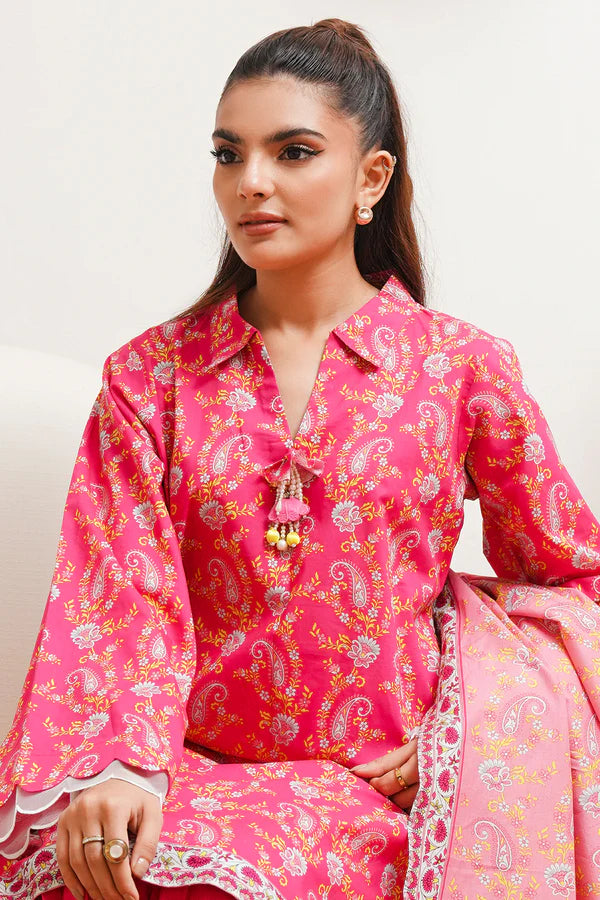 2 Piece Printed Cambric Shirt Dupatta