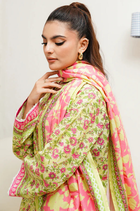 2 Piece Printed Cambric Shirt Dupatta